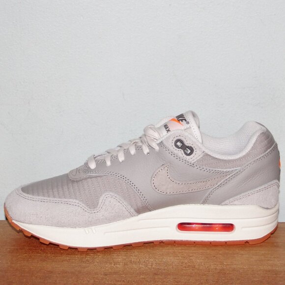 Nike Air Max 1 Premium Shoes Mens 6 6.5 Womens 7.5 8 Iron Ore Total Orange - Picture 3 of 6